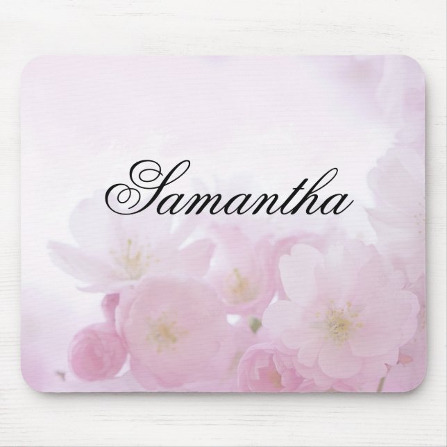 Mousepad Floral Rosa Personalizado (Frente)