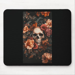 Mousepad Floral Sutil Acentos Crânio Arte Crônica