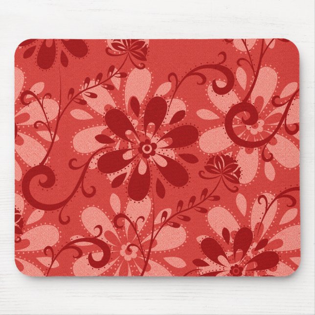 Mousepad Floral Vermelho abstrato (Frente)