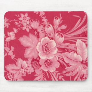 Mousepad Floral vermelho da framboesa do vintage