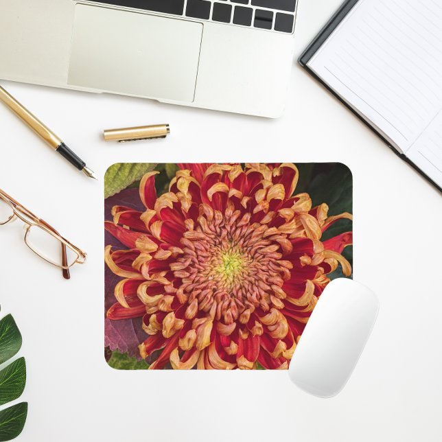 Mousepad Floral, vermelho e amarelo, (In Situ)