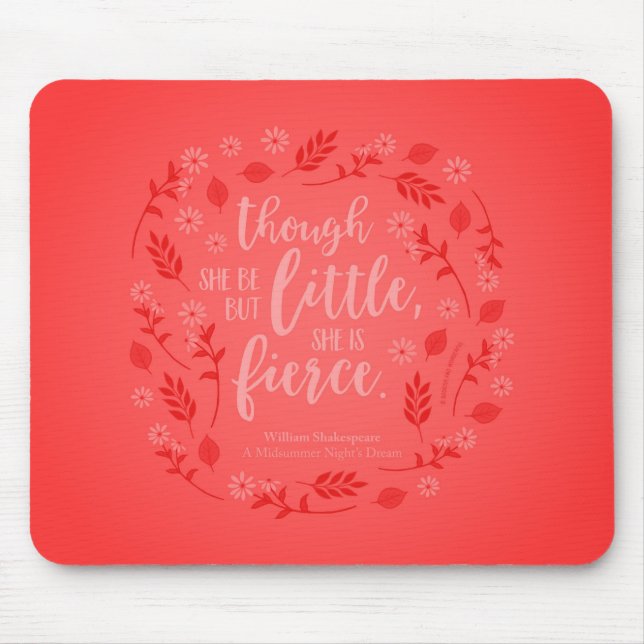 Mousepad Floral vermelho pequeno mas feroz de William (Frente)