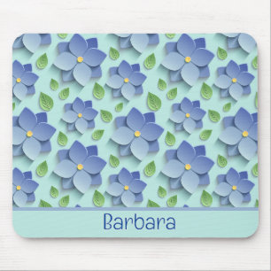 Mousepad Flores 3D Personalizadas em Azul