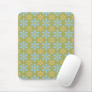 Mousepad Flores Abstrato azuis e amarelas retrorreflectoras