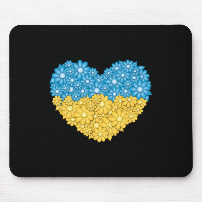 Mousepad Flores Amam a Bandeira Ucraniana (Frente)