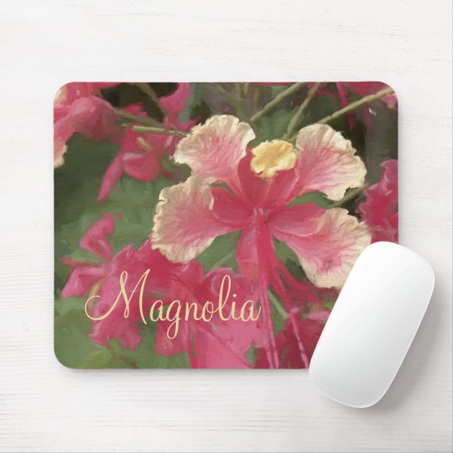 Mousepad Flores Amarelas Cor-de-Amarelo Elegante Personaliz (Com mouse)