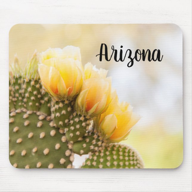 Mousepad Flores amarelas de cacto à medida que florescem, A (Frente)