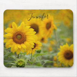Mousepad Flores Amarelas do Mouse Sunflower Personalizadas
