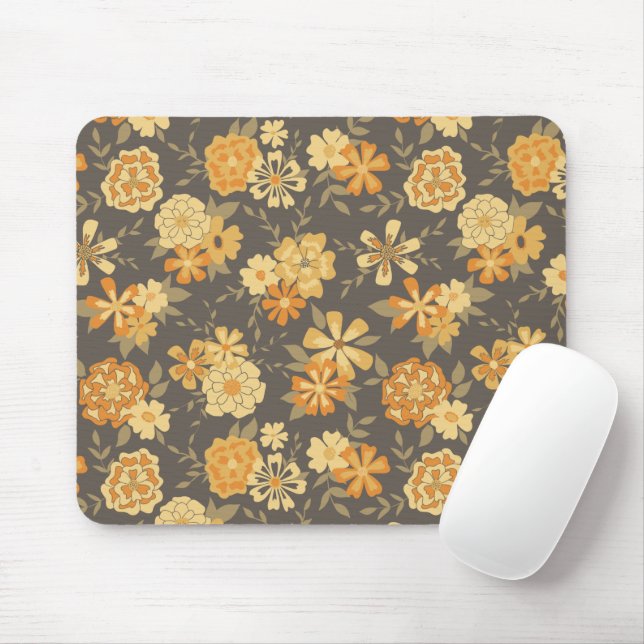 Mousepad Flores Amarelas Elegantes Botânicas (Com mouse)