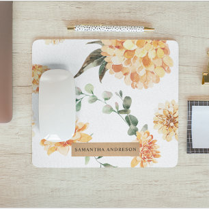 Mousepad Flores Amarelas Modernas e Presente Personalizado 