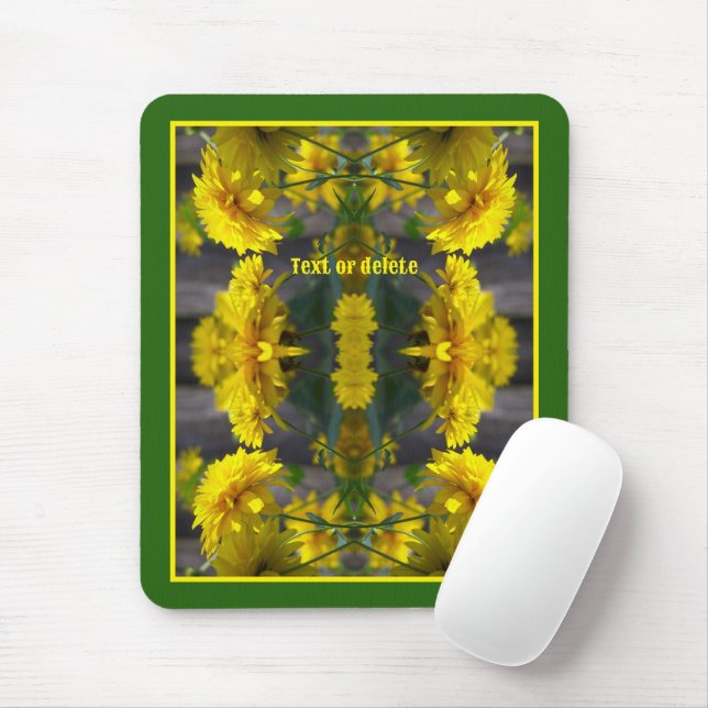Mousepad Flores Amarelas Na Abstrato Sunshine Personalizada (Com mouse)