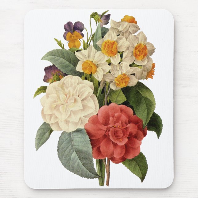 Mousepad Flores Antigas, Camélias e Narcisos, Redoute (Frente)