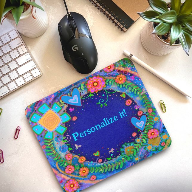 Mousepad Flores Azuis bonito Inspirividade Personalizada (Criador carregado)