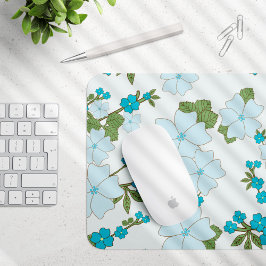 Mousepad Flores Azuis, Padrão Floral, Padrão De Flores