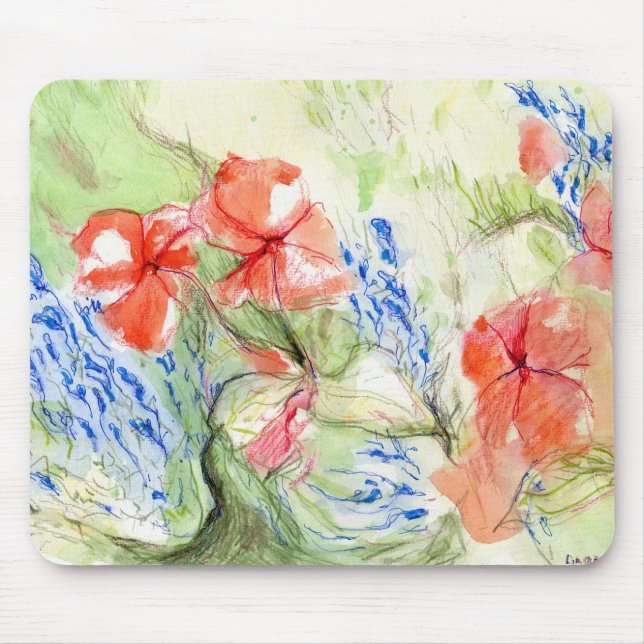 Mousepad Flores Balsam e Lobelia (Frente)