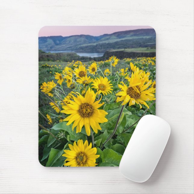Mousepad Flores | Balsomroot Columbia River, Oregon (Com mouse)