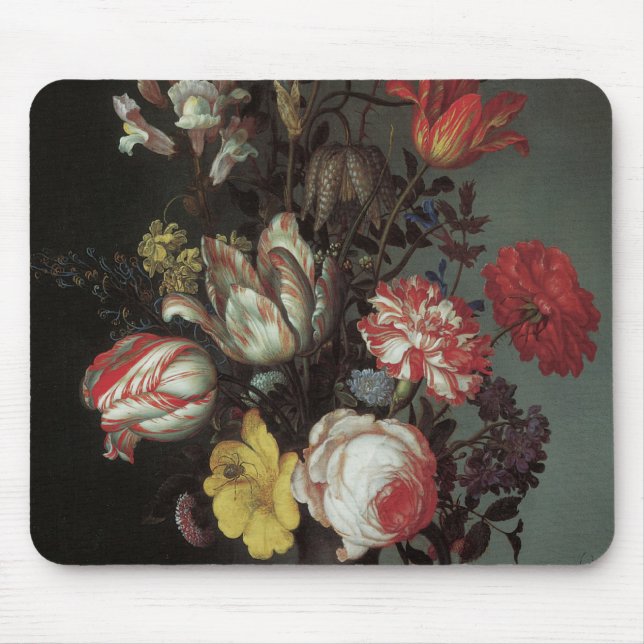 Mousepad Flores Barrocas Antigas por Balthasar van der Ast (Frente)