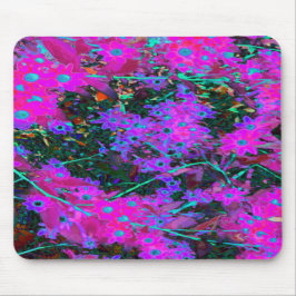 Mousepad Flores bonito, cor-de-rosa-quente, magenta e azul-
