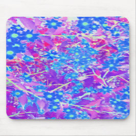 Mousepad Flores bonito de Azul Violeta e Verde limão