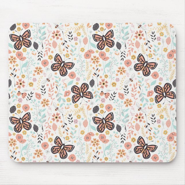 Mousepad Flores Borboletas E Abelhas (Frente)