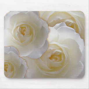 Mousepad Flores Brancas Bocas Brancas Dobras de Decoração R