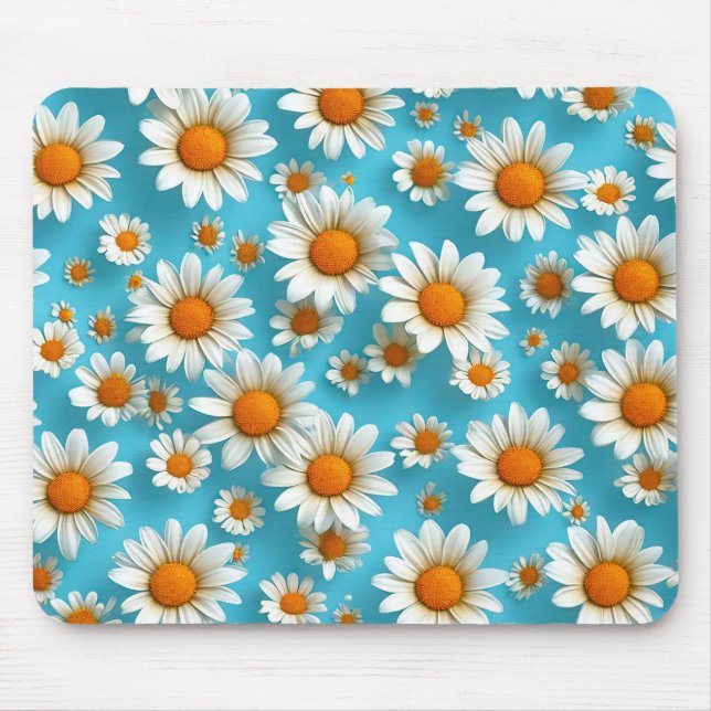 Mousepad Flores Brancas Fofas (Frente)