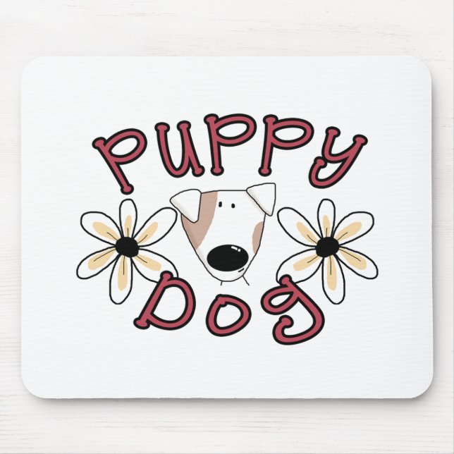 Mousepad Flores Camisetas de Cachorro Pupado e Presentes (Frente)