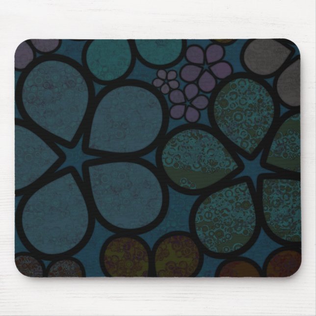 Mousepad Flores Circulares Texturizados Modernos Multicor E (Frente)