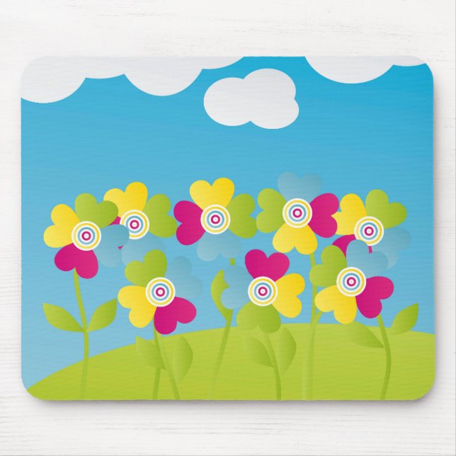 Mousepad Flores coloridas (Frente)