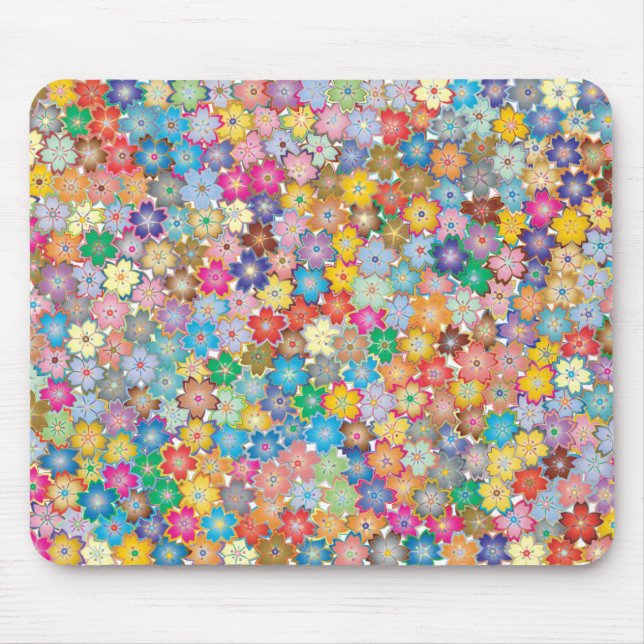 Mousepad flores coloridas brilhantes (Frente)