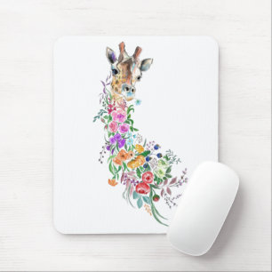 Mousepad Flores Coloridas Buquê Girafa - Moderna Desenho