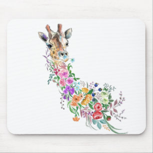 Mousepad Flores Coloridas Buquê Girafa - Moderna Desenho