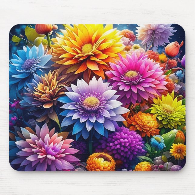 Mousepad Flores Coloridas De Aquarelas (Frente)