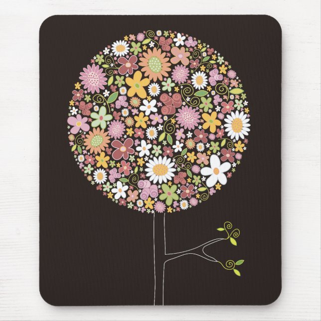 Mousepad Flores Coloridas de Mola Pop Chic Whimsical (Frente)