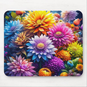 Mousepad Flores Coloridas em Aquarela