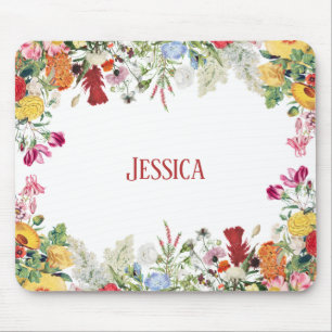 Mousepad Flores Coloridas para Jardins Florais Personalizad