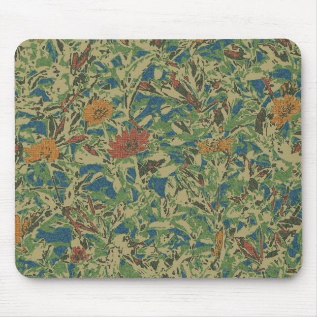 Mousepad Flores contra o teste padrão da camuflagem da (Frente)