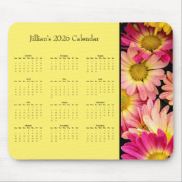 Mousepad Flores Cor-de-Rosa: Calendário 2026 personalizável