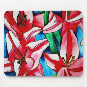 Mousepad Flores cor-de-rosa do lírio de dia