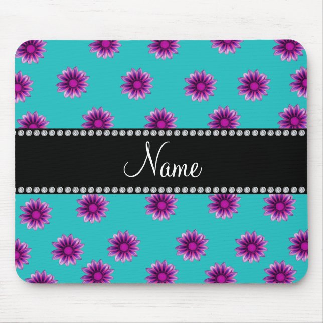 Mousepad Flores cor-de-rosa roxas personalizadas de (Frente)
