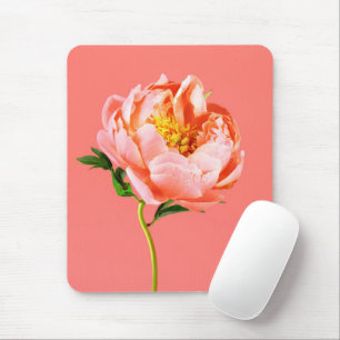 Mousepad Flores Coral Peony Blossom