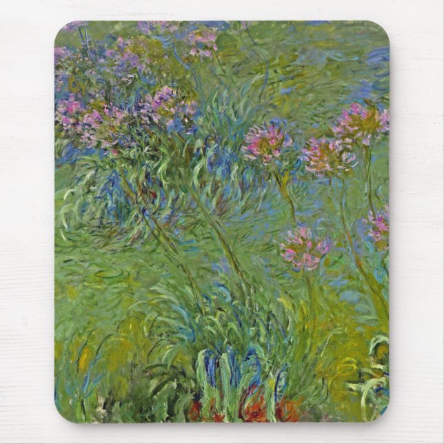 Mousepad Flores de Agapanthus (por Claude Monet) (Frente)