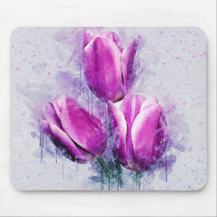 Mousepad Flores de Aquarela