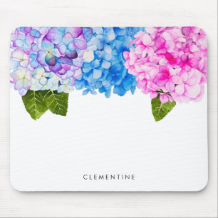 Mousepad Flores de Aquarela Adicionar Nome