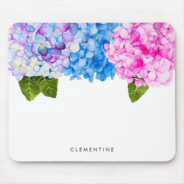 Mousepad Flores de Aquarela| Adicionar Nome (Frente)