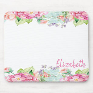 Mousepad Flores de Aquarela Fofas - Personalizadas