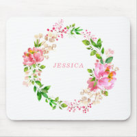 Flores de Aquarela Rosa Personalizadas
