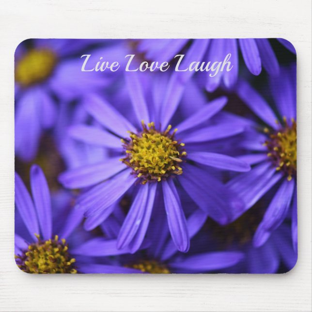 Mousepad Flores de Aster Roxo no Jardim do RHS Wisley (Frente)