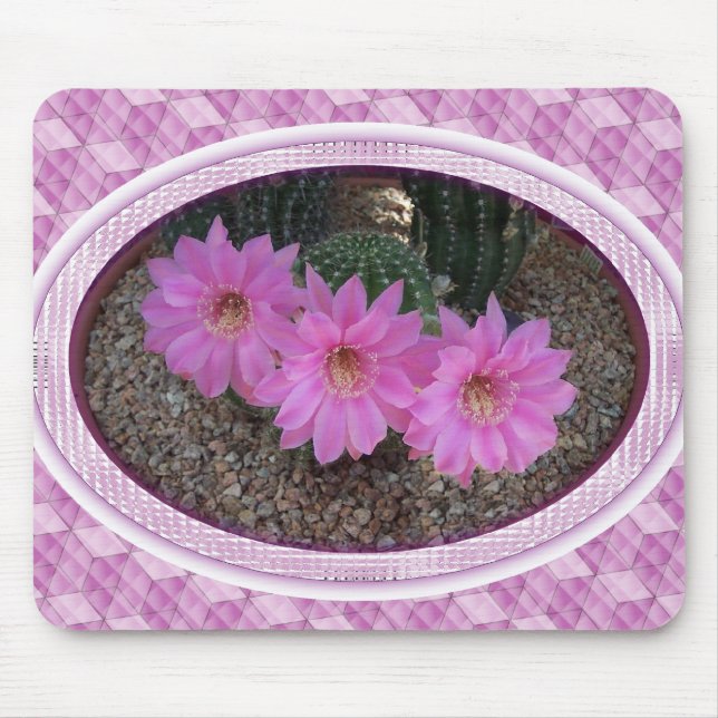 Mousepad Flores de Cactus Roxos (Frente)