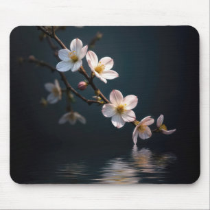 Mousepad Flores De Cereja Com Reflexão De Água